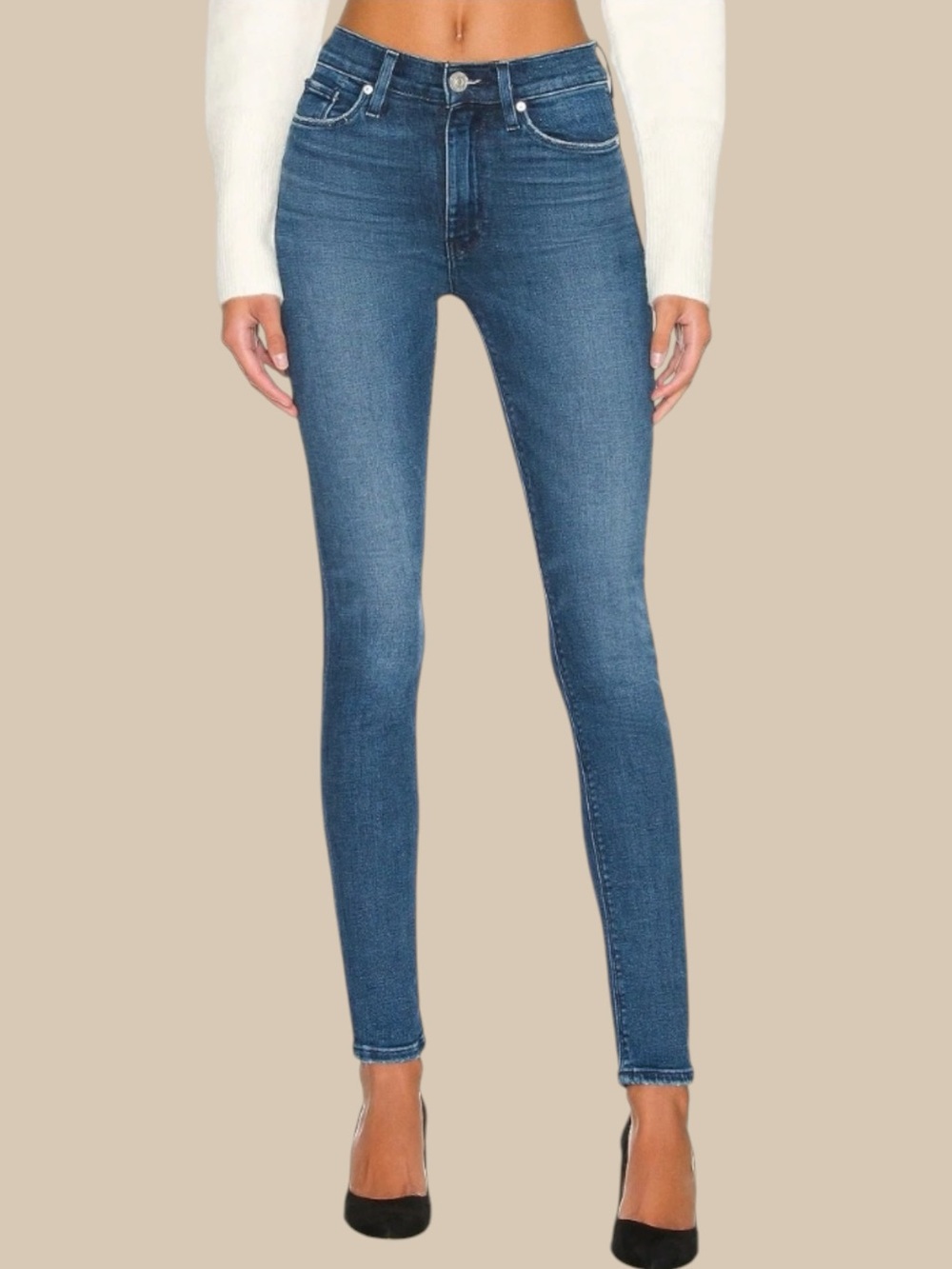 Hudson Barbara Jeans High Waisted Super Skinny Jeans Raw Hem Women's Size 27 NWT